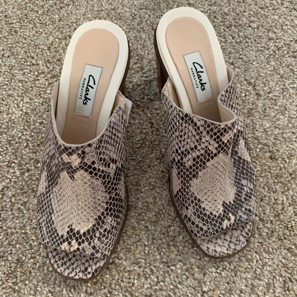 Clark’s Snakeskin Peeptoes - Picture 2 of 6